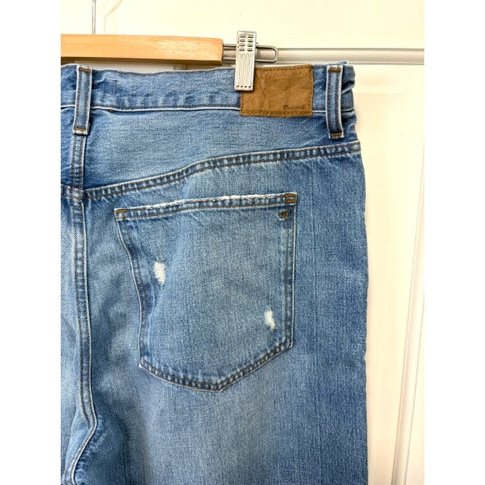 Madewell Low Slung Baggy Jeans Sz 32 NS198 Distressed Wide Leg Button Fly Cotton - Picture 8 of 13
